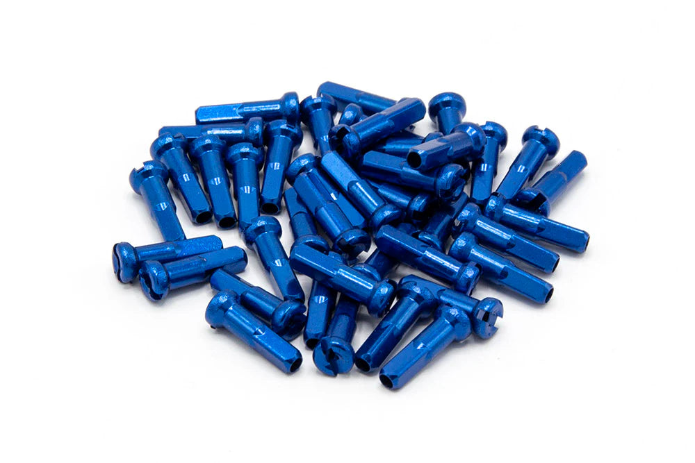 MERRITT 40 pack 14G ALLOY NIPPLE BLUE