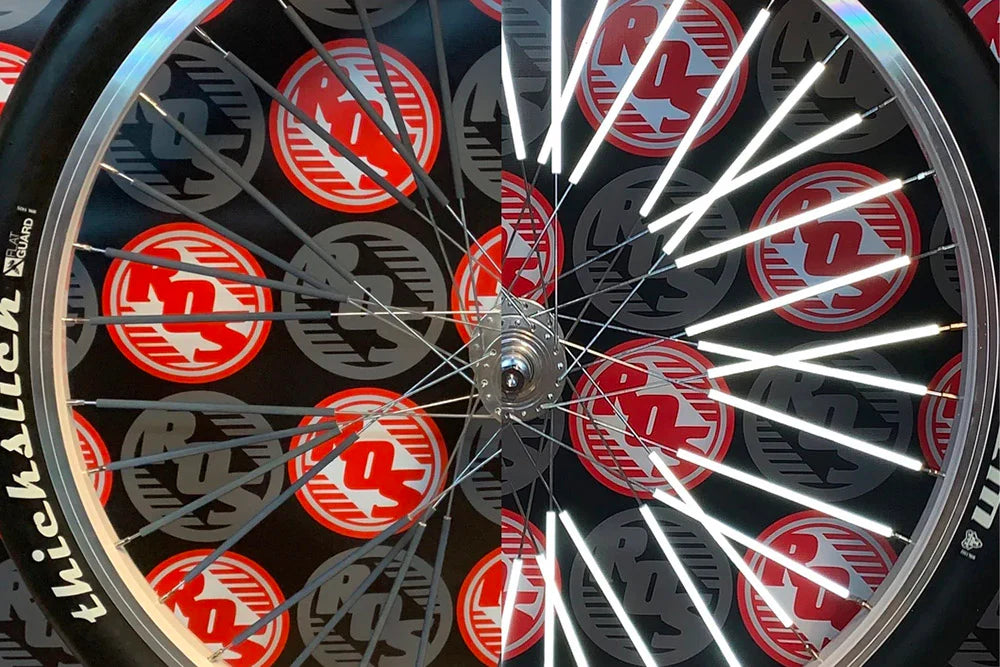 RIDE OUT SUPPLY ROS REFLECTIVE SPOKE COVERS BLACK 40pk