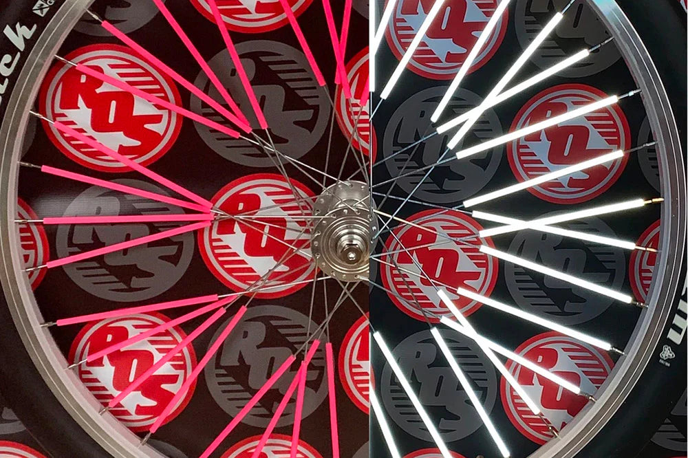 RIDE OUT SUPPLY ROS REFLECTIVE SPOKE COVERS PINK 40pk